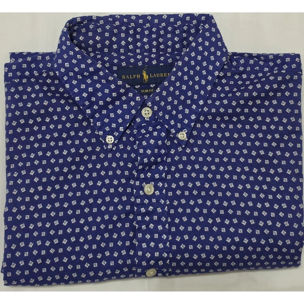Ralph Lauren Polo Long Sleeve Men's Button Up Shirt Large -  Anti Wrinkle